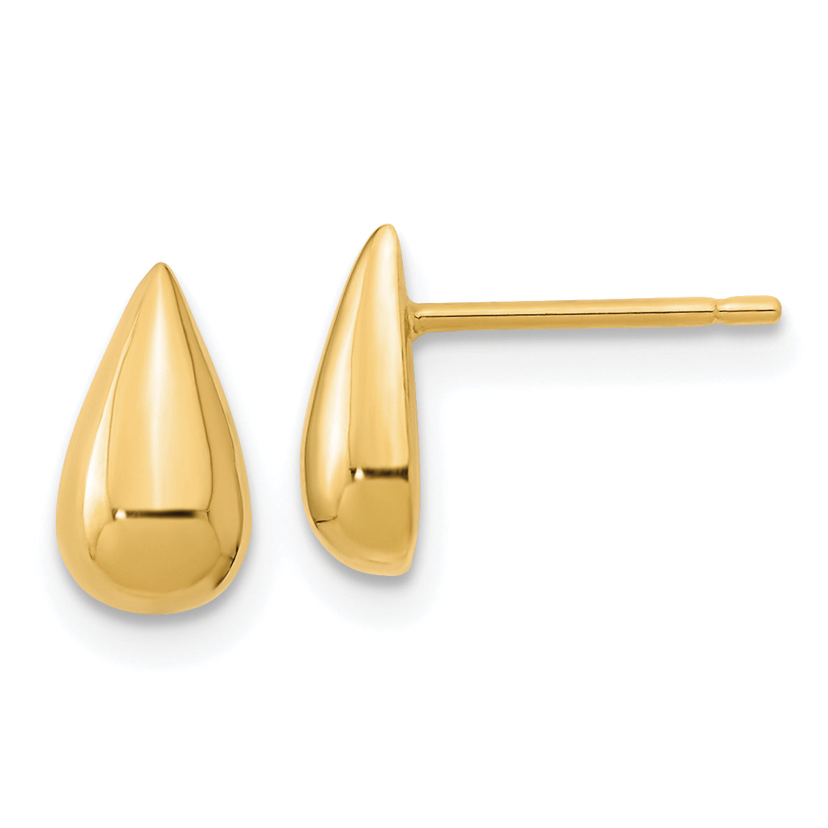 14K Polished Teardrop Post Earrings