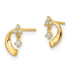 14K CZ Post Earrings