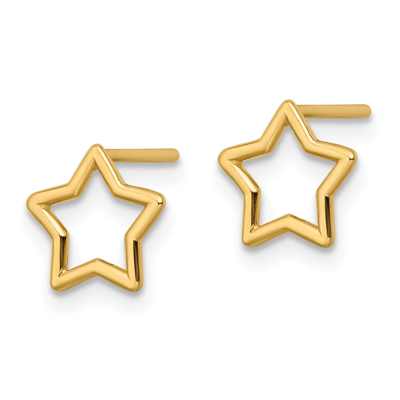 14k Polished Star Stud Post Earrings