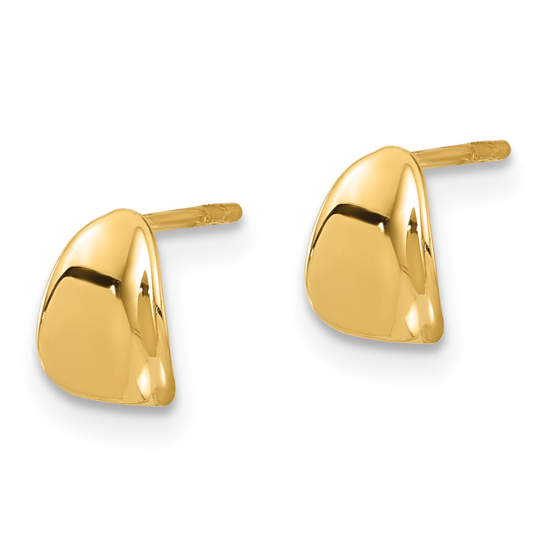 14K Polished Wavy Post Earrings