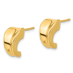 14K Polished J-Hoop Post Earrings