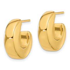 14K Polished J-Hoop Post Earrings