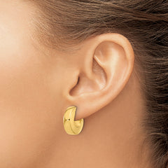 14K Polished J-Hoop Post Earrings