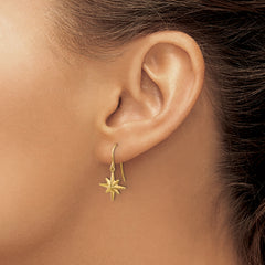 14K Dangle Star Earrings