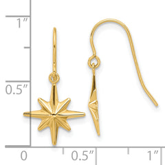 14K Dangle Star Earrings