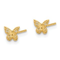 14K Polished Butterfly Post Earrings