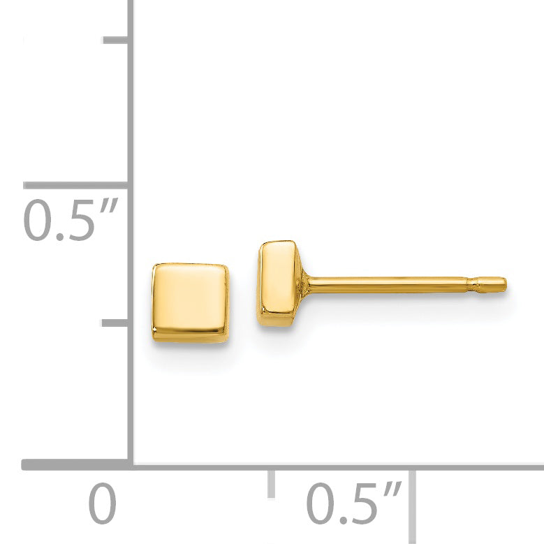 14k Polished Square Post Ear