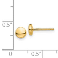 14k Polished Half Ball Post Earrings