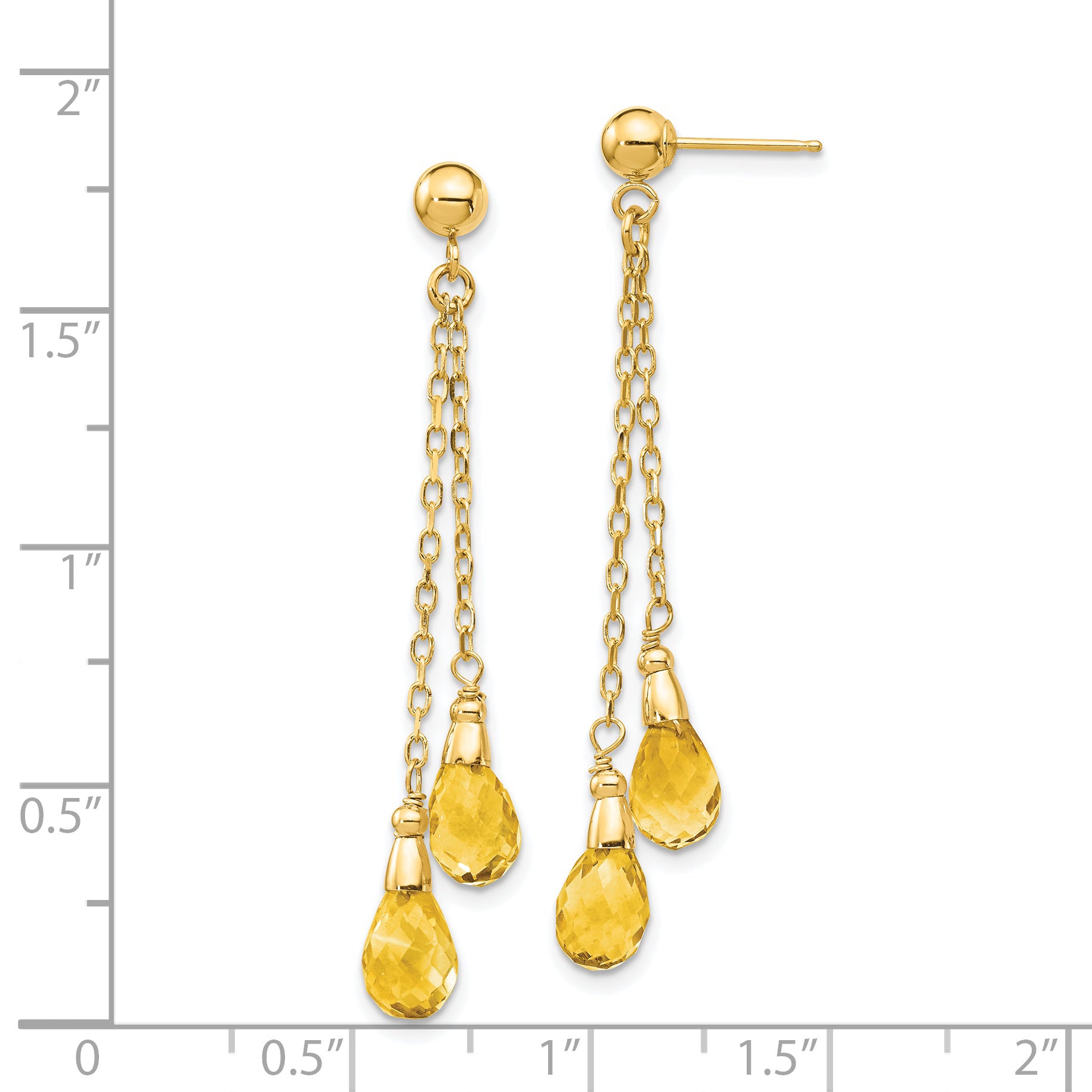 14k Citrine Dangle Earrings