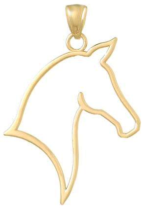 10k Horse Head Pendant