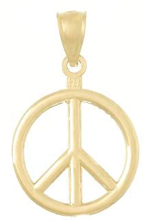 10K 3D Peace Symbol Pendant