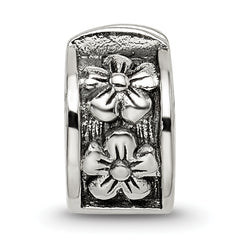 Sterling Silver Reflections Hinged Floral Clip Bead