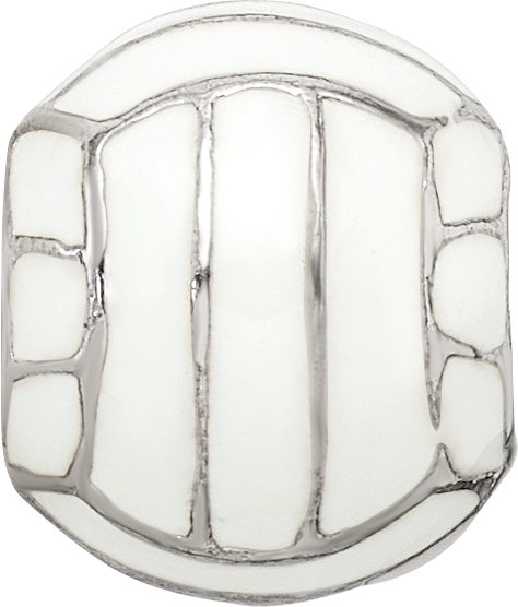 Sterling Silver Reflections Enameled Volleyball Bead