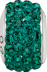 Sterling Silver Reflections Medium Green Full Preciosa Crystal Bead