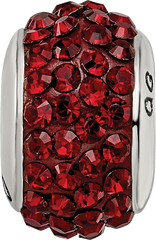 Sterling Silver 925 Maroon Preciosa Crystal Bead with Polished Finish