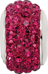 Sterling Silver Maroon Preciosa Crystal Bead with Polished Finish