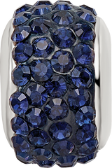 Sterling Silver Reflections Dark Blue/Navy Full Preciosa Crystal Bead