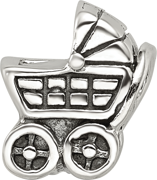 Sterling Silver Reflections Baby Carriage Bead