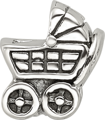 Sterling Silver Reflections Baby Carriage Bead