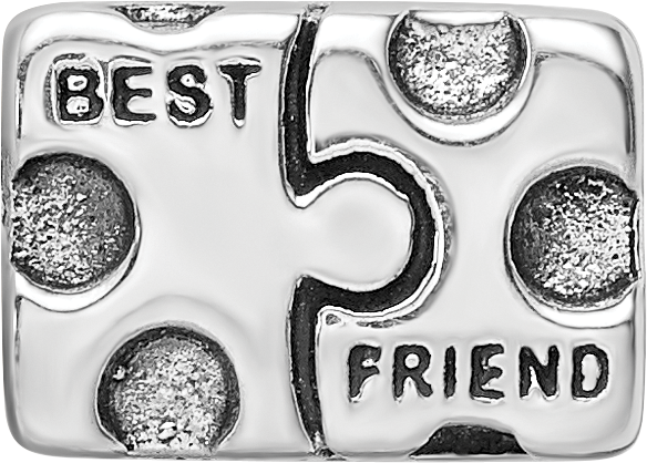 Sterling Silver 925 Best Friend Bead with Antiqued Finish Solid Craftsmanship by Sophia Jewelers