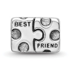 Sterling Silver 925 Best Friend Bead with Antiqued Finish Solid Craftsmanship by Sophia Jewelers