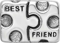 Sterling Silver 925 Best Friend Bead with Antiqued Finish Solid Craftsmanship by Sophia Jewelers