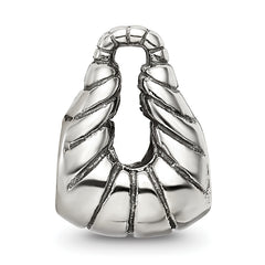 Sterling Silver 925 Striped Handbag Bead with Antiqued Finish Elegant Charm